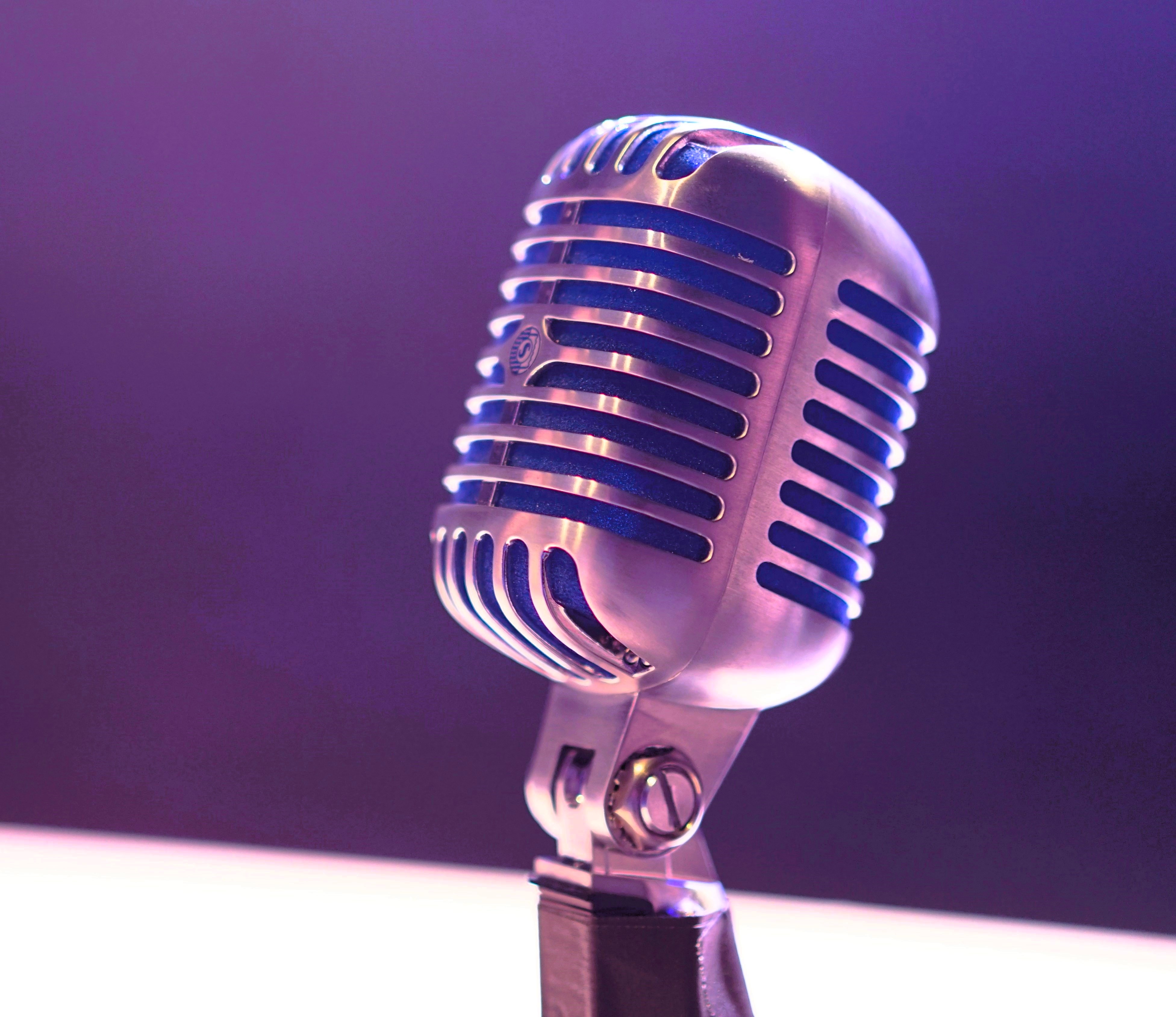 Microphone on a Purple Background